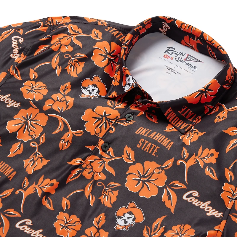 Polo de performance Reyn Spooner pour hommes, noir, Oklahoma State Cowboys