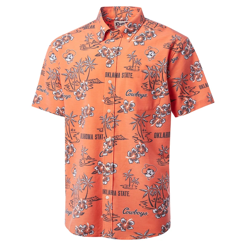 Chemise boutonnée classique Reyn Spooner orange pour hommes des Oklahoma State Cowboys