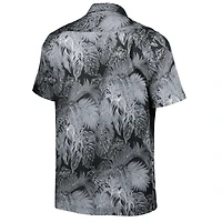 Men's Tommy Bahama Black Oklahoma State Cowboys Coast Luminescent Fronds IslandZone Button-Up Camp Shirt