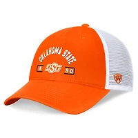 Casquette réglable pour hommes Top of the World orange/blanc Oklahoma State Cowboys Free Kick Trucker