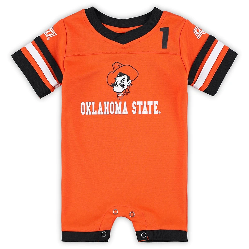 Grenouillère orange Colosseum pour nouveau-né et nourrisson avec logo des Oklahoma State Cowboys (Bumpo Football Logo)