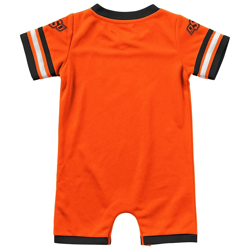 Newborn & Infant Colosseum Orange Oklahoma State Cowboys Bumpo Football Logo Romper