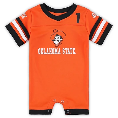 Grenouillère orange Colosseum pour nouveau-né et nourrisson avec logo des Oklahoma State Cowboys (Bumpo Football Logo)