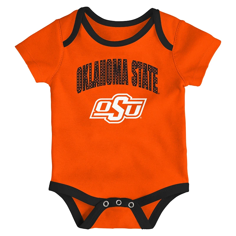 Ensemble de trois bodies pour nouveau-nés et nourrissons Outerstuff Oklahoma State Cowboys
