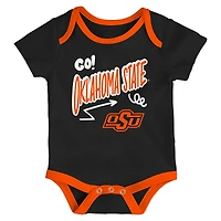 Newborn & Infant Outerstuff Oklahoma State Cowboys Three-Pack All Day Play Bodysuit Set