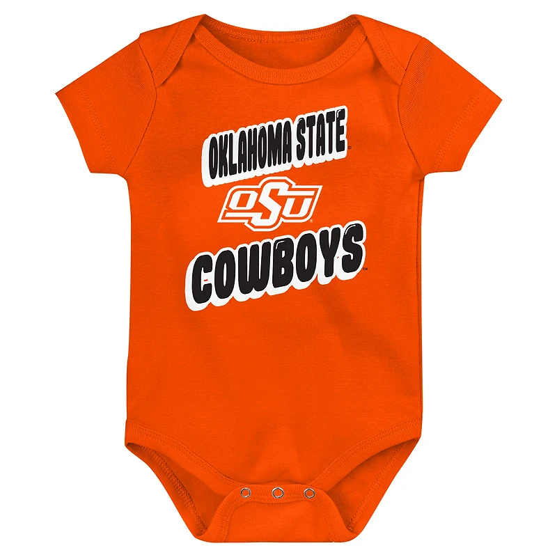 Newborn Orange Oklahoma State Cowboys Sunday Comics 3-Pack Bodysuit Set