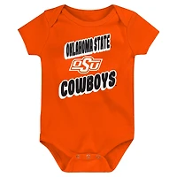Newborn Orange Oklahoma State Cowboys Sunday Comics 3-Pack Bodysuit Set