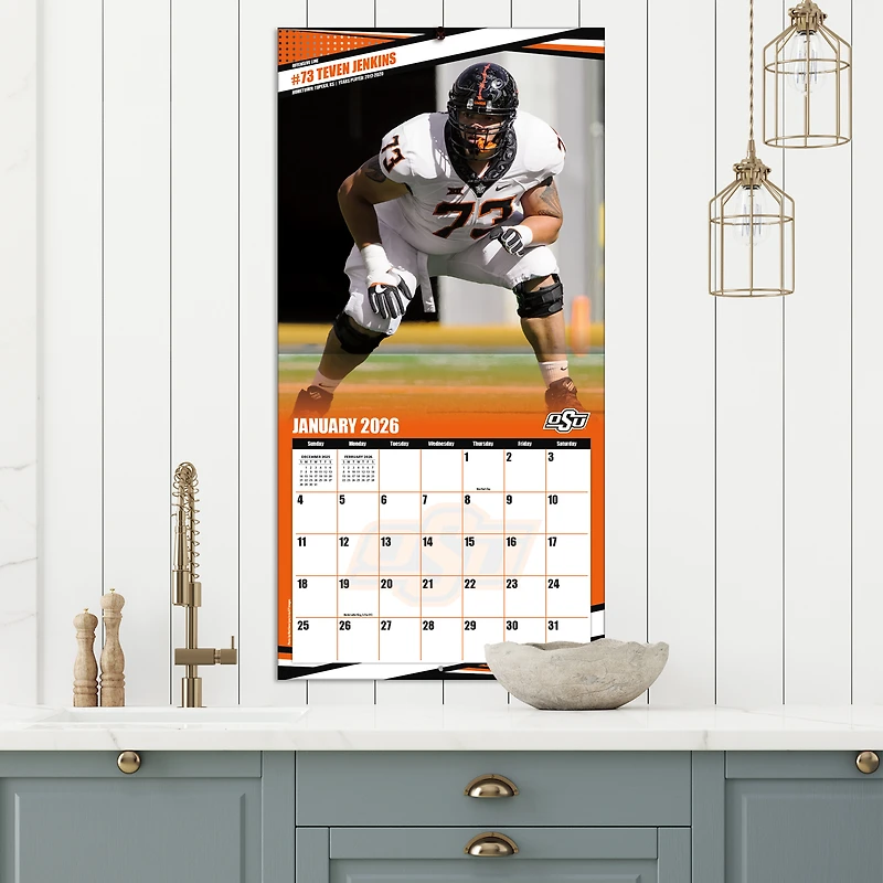 Oklahoma State Cowboys 12” x 12” 2026 Team Wall Calendar