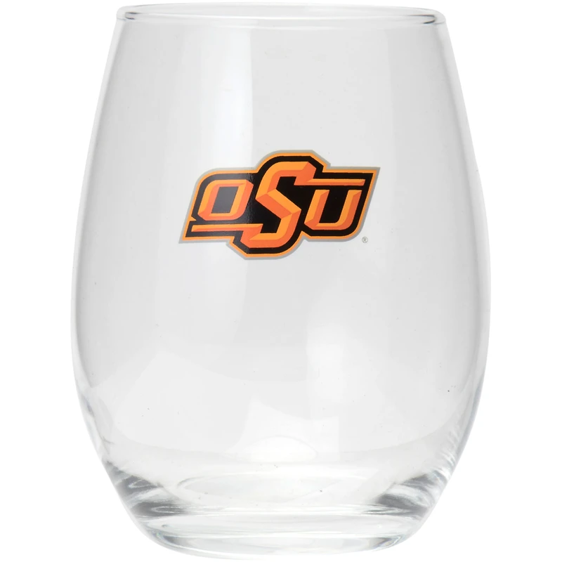 Cowboys de l'État de l'Oklahoma 15 oz. Verre à vin sans pied
