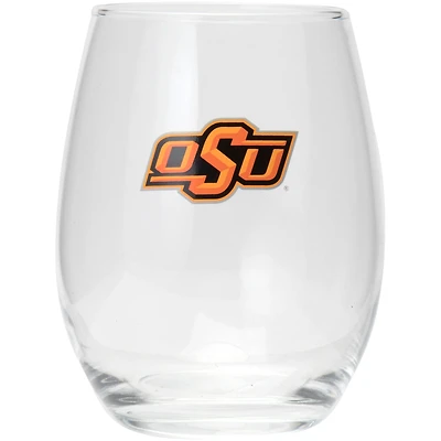Cowboys de l'État de l'Oklahoma 15 oz. Verre à vin sans pied