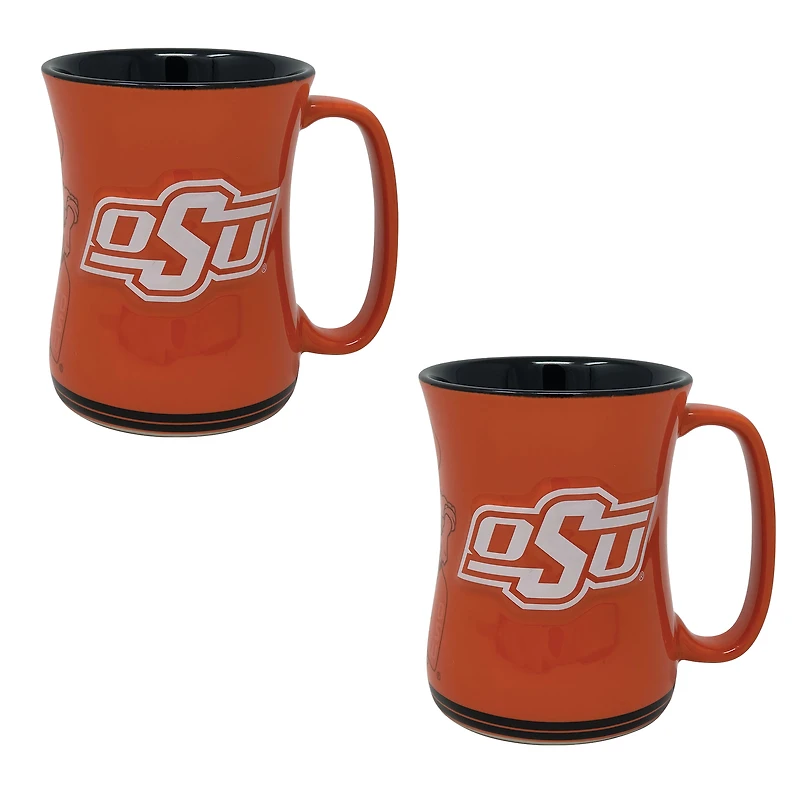 Lot de deux tasses sculptées Barista 473 ml des Cowboys de l'État de l'Oklahoma