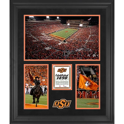 Collage encadré à 3 ouvertures du stade Boone Pickens des Cowboys de l'État de l'Oklahoma 20'' x 24''