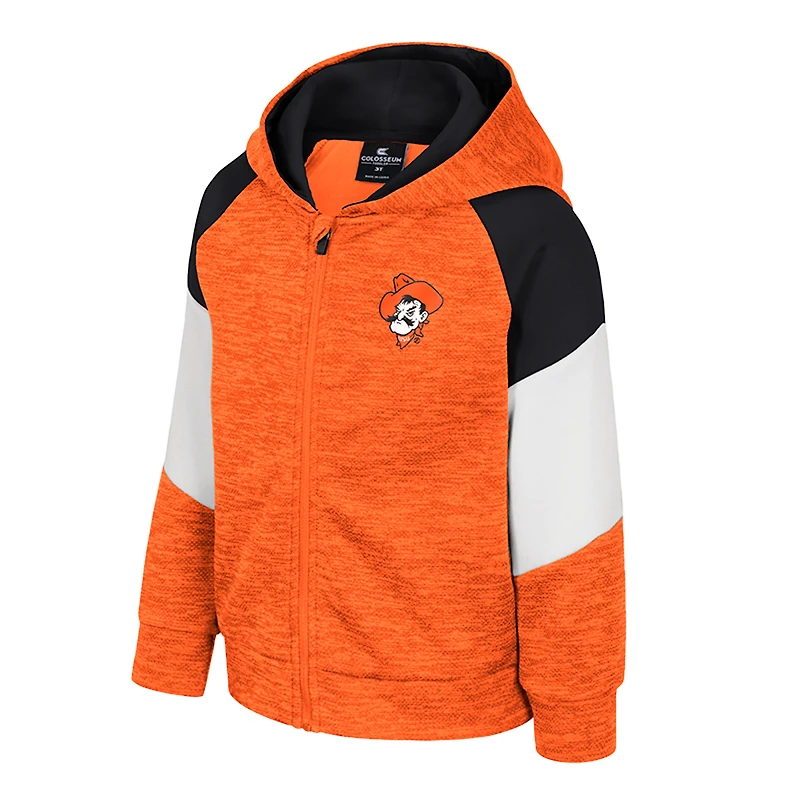 Sweat à capuche zippé Spirit Hollow orange Colosseum pour tout-petits, Oklahoma State Cowboys