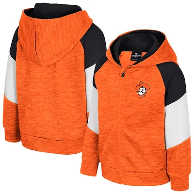 Sweat à capuche zippé Spirit Hollow orange Colosseum pour tout-petits, Oklahoma State Cowboys