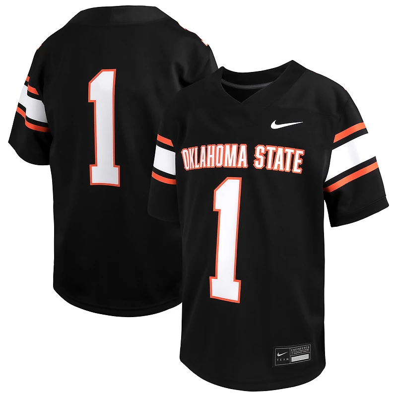 Maillot de jeu Nike #1 noir pour tout-petit des Cowboys l'Oklahoma State Untouchable