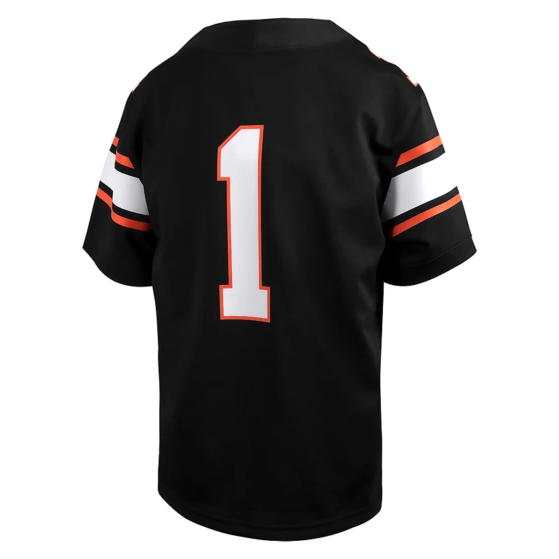 Maillot de jeu Nike #1 noir pour tout-petit des Cowboys l'Oklahoma State Untouchable