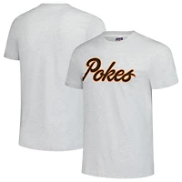 Unisex Charlie Hustle  Heather Ash Oklahoma State Cowboys Pokes Script T-Shirt