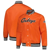 Unisex Charlie Hustle  Orange Oklahoma State Cowboys Script Full-Snap Varsity Jacket