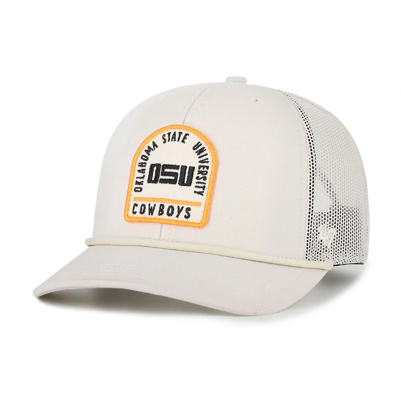 Casquette de camionneur unisexe ajustable « 47 Cream » des Cowboys de l'État de l'Oklahoma, motif pierre tombale Core & Inline