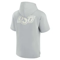 Unisex Fanatics Gray Oklahoma State Cowboys Elements Super Soft Fleece Short Sleeve Pullover Hoodie