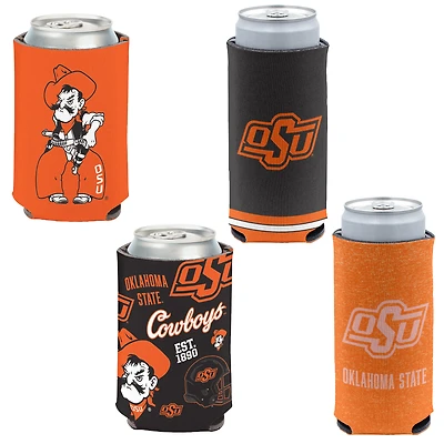 WinCraft Oklahoma State Cowboys 4-Pack 12oz. Can & Slim Can Cooler Set