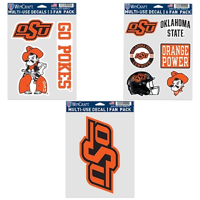 WinCraft Oklahoma State Cowboys Three-Pack Fan Decal Set