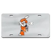 WinCraft Argent Oklahoma State Cowboys Baseball Pete Swing Plaque d'immatriculation en acrylique découpée au laser