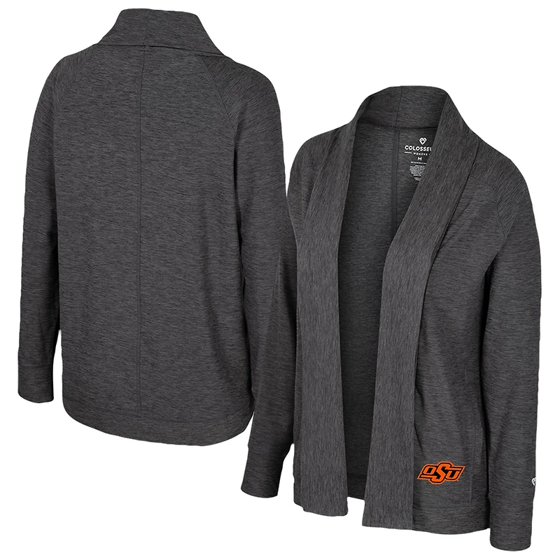 Women's Colosseum Charcoal Oklahoma State Cowboys Dash Cardigan
