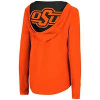 T-shirt à manches longues capuche Catalina des Oklahoma State Cowboys, couleur orange Colosseum, pour femmes