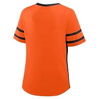 T-shirt à lacets Fanatics orange/noir pour femme des Cowboys de l'État l'Oklahoma « Be Fearless Athena »