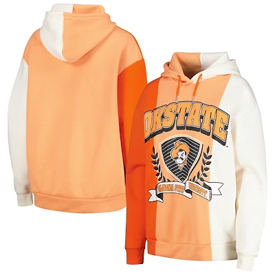 Sweat à capuche color block orange Gameday Couture pour femmes de l'Oklahoma State Cowboys Hall of Fame