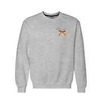 Sweat-shirt à col rond pour femme, gris chiné, Oklahoma State Cowboys, motif sapin de Noël classique