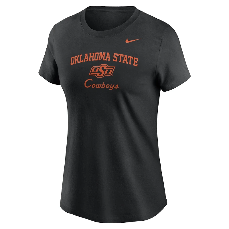 T-shirt Nike noir pour femmes, motif Oklahoma State Cowboys