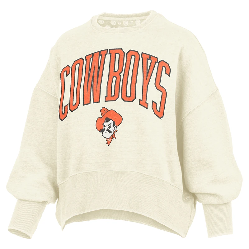 Sweat-shirt ras du cou surdimensionné pour femme, coupe naturelle, style Cowboys de l'Oklahoma State