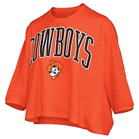 Women's Pressbox  Orange Oklahoma State Cowboys Midi Arch Over Logo Oversized T-Shirt