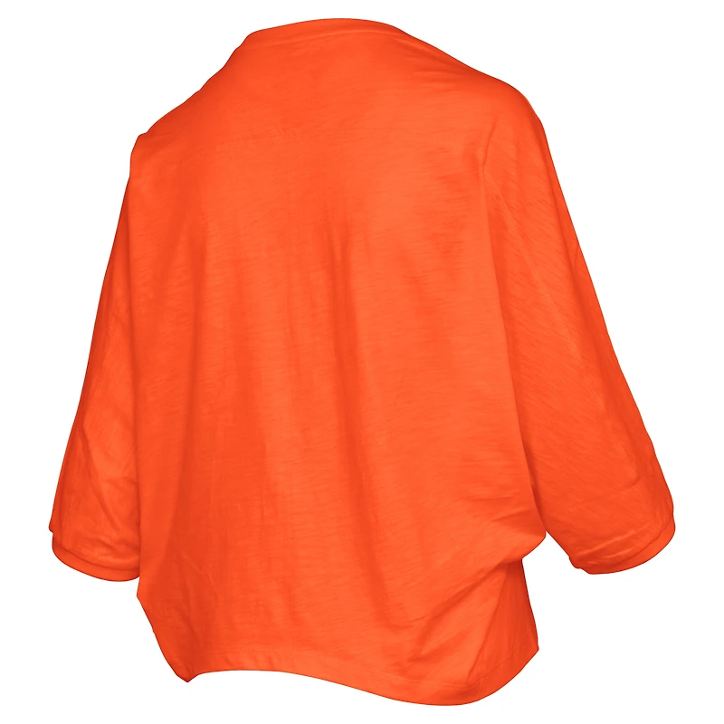 Women's Pressbox  Orange Oklahoma State Cowboys Midi Arch Over Logo Oversized T-Shirt