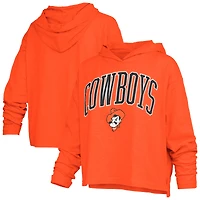 Women's Pressbox  Orange Oklahoma State Cowboys Nelson Arch Over Logo Long Sleeve Hooded Slub T-Shirt
