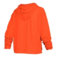 Women's Pressbox  Orange Oklahoma State Cowboys Nelson Arch Over Logo Long Sleeve Hooded Slub T-Shirt