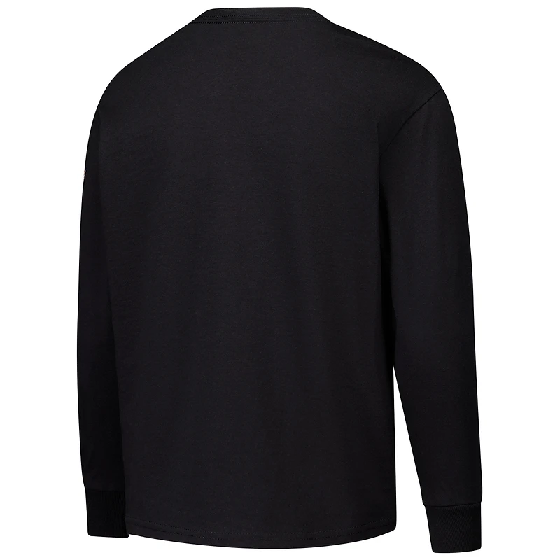 Youth Champion Black Oklahoma State Cowboys Distressed Arch Over Logo Long Sleeve T-Shirt