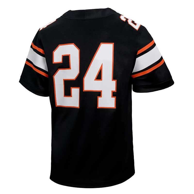 Maillot de football Nike #24 noir pour jeunes Cowboys l'Oklahoma State Untouchable