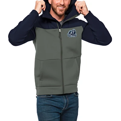 Sweat à capuche zippé pour homme Antigua bleu marine/acier Old Dominion Monarchs Protect