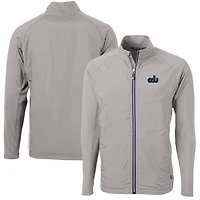 Veste hybride recyclée entièrement zippée pour homme, modèle Cutter & Buck gris Old Dominion Monarchs Adapt Eco Knit, grande taille