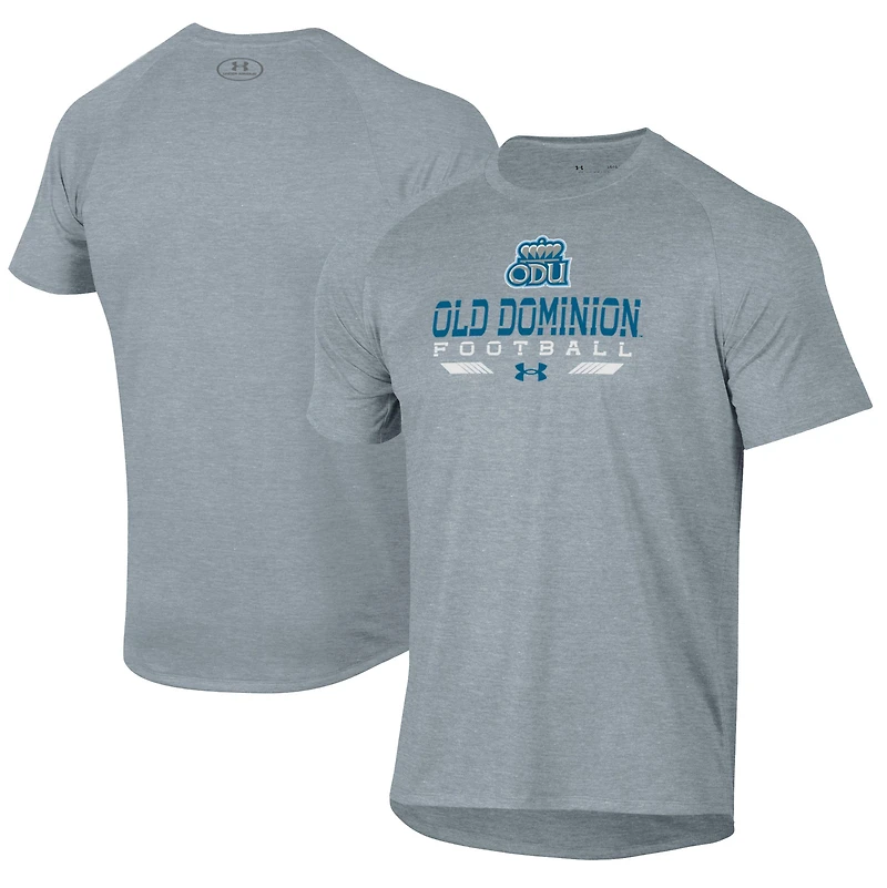 T-shirt technique de football Under Armour gris Old Dominion Monarchs pour homme