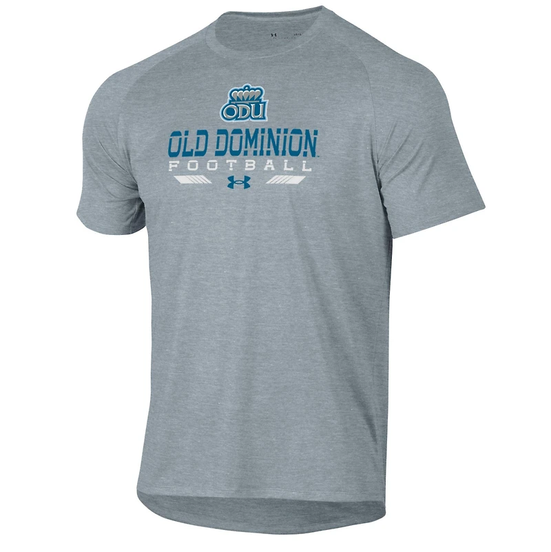 T-shirt technique de football Under Armour gris Old Dominion Monarchs pour homme