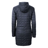Manteau long à capuche pour femme Cutter & Buck Heather Navy Old Dominion Monarchs Rainier Primaloft Eco