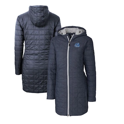 Manteau long à capuche pour femme Cutter & Buck Heather Navy Old Dominion Monarchs Rainier Primaloft Eco