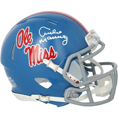 Casque Riddell bleu poudre Speed ​​Mini dédicacé par Archie Manning des Ole Miss Rebels