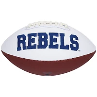 Ballon de football blanc dédicacé par Archie Manning des Ole Miss Rebels - Signé avec le numéro 18