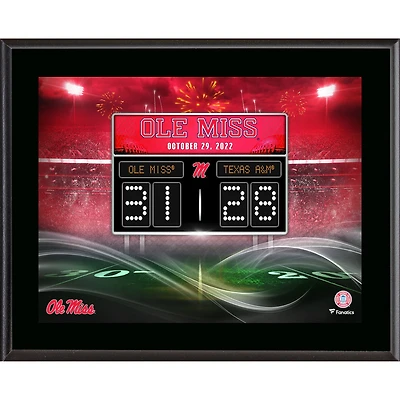 Fanatics Authentic Ole Miss Rebels vs. Texas A&M Aggies 2022 Football Score 10.5'' x 13'' Sublimated Plaque