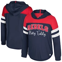 T-shirt à capuche et manches longues pour jeunes filles Colosseum Navy Ole Miss Rebels Reflection